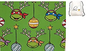 POG Family Paper Birthday Party Christmas Wrapping Teenage Mutant Ninja Turtles Gift Wrap (Bonus Exclusive Jiggy Joggie) Greetings 1 Roll Design Holiday Festive 20 Feet or Any Special Occasion