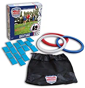 American Ninja Warrior Agility Rings- 10- 14" Rings with Dual use connectors and Storage Bag