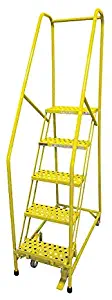 Cotterman 1005R1820A3E10B4C2P6 - Rolling Ladder Steel 80In. H. Yellow