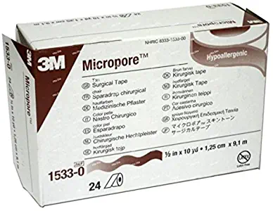3M Medical Tape Micropore Paper 1/2" X 10 Yds NonSterile - 24/BX (1533-0)