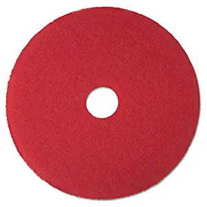 3M 08392 Low-Speed Buffer Floor Pads 5100, 17-Inch Diameter, Red, 5/Carton