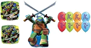 LoonBalloon TEENAGE Mutant NINJA TURTLES (9) Happy Birthday Party Mylar & Latex Balloons Set