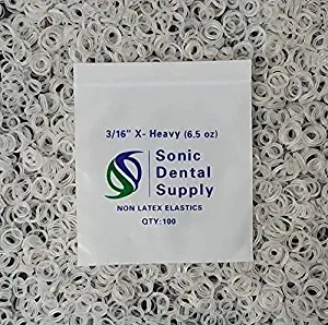 Sonic Dental - Clear 3/16" 6.5 oz X-Heavy - Orthodontic Elastic - Braces - Dental Rubber Bands