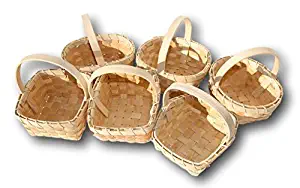 Small Flower Girl Woodchip Country Basket - Set of 6 Styles (6 x6 Inches)