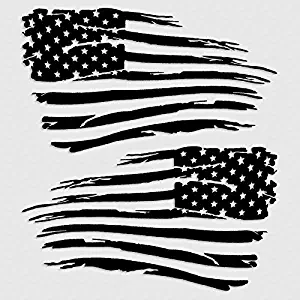 Aftershock Decals American Flag Decal Distressed Grunge Military Decal Matte Black 14 inch