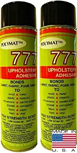 2 CANS 12oz ea Polymat 777 Spray Adhesive Glue for Pool Table Felt Installation