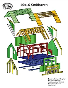 Step-By-Step DIY PLANS - Timber Frame Post and Beam Cabin Plans - 10x16 Smithaven - Backyard Office, Guesthouse, Pool House or Stylish Storage Shed - Step-By-Step DIY Plans