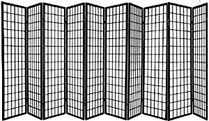 Panel Shoji Screen Room Divider 3 - 10 Panel (10 panel, Black, White, Cherry , Natural)