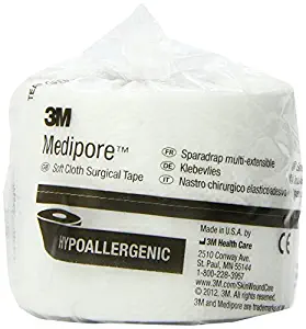 3M Medipore Soft Cloth Surgical Tape, Tape 2961, 24 Rolls (Pack of 12) by 3M