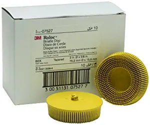 3M 07527 Roloc Bristle Disc 3" 80 Grade-Yellow, 10 Pack