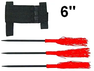 3pc 6^ Red Ninja Fantasy Throwing Quills Thrower Spike Darts 170