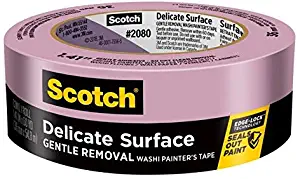 3M Scotch-Blue 2080 Safe-Release Delicate Surfaces Painters Masking Tape, 19 lbs/in Tensile Strength, 60 yds Length x 1-1/2" Width, Blue (Pack of 4)
