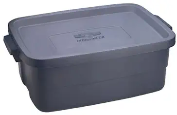 10 Gallon Dark Indigo Rubbermaid Roughneck Container - 24"L x 16"W x 9"H (1 Container)