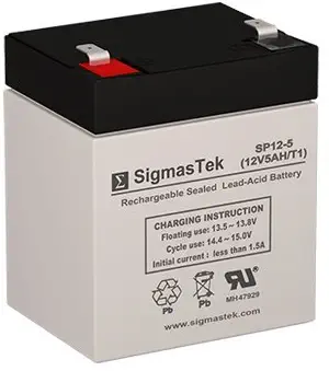 SigmasTek DJW12-4.5 12 Volt 5 AmpH SLA Replacement Battery with F1 Terminal