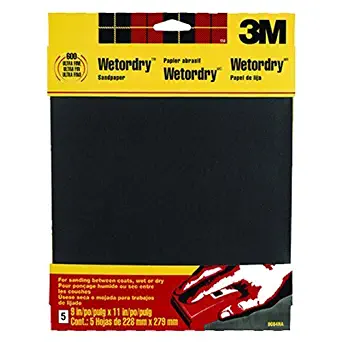 3M Wetordry Sandpaper, 9-Inch by 11-Inch, Assorted Grit, 5-Sheet, 6 PACK