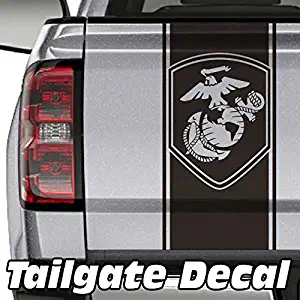 Jeepazoid SkunkMonkey - Truck Tailgate Decal - USMC Marines Eagle Globe & Anchor Universal Fit - Matte Black Sticker