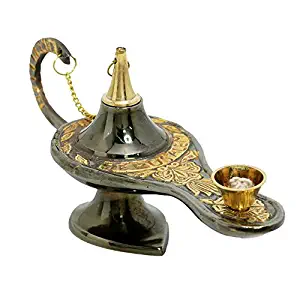 brass black copper vintage 6" large new Aladdin genie oil magic lamp from Israel