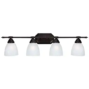 AA Warehousing L324ORW FBA_L6434-4ORB-W 4 Light Bathroom Vanity Fixture Glass by Y Decor, Oil Rubbed Bronze, Brown, White