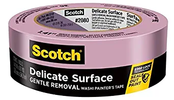 3M Scotch-Blue 2080 Safe-Release Delicate Surfaces Painters Masking Tape , 19 lbs/in Tensile Strength, 60 yds Length x 1-1/2" Width, Blue