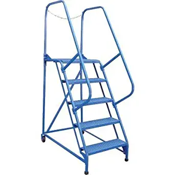 Vestil LAD-MM-5-G 5 Step Grip-Strut Maintenance Ladder, 29-1/2" Width, 80" Height, 49-3/4" Depth, 350 lbs Capacity