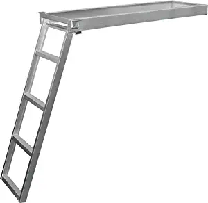 5 Step Under Deck Ladder, Flat Front, Anodized Alum, Mt Hardware Included - Jif Marine