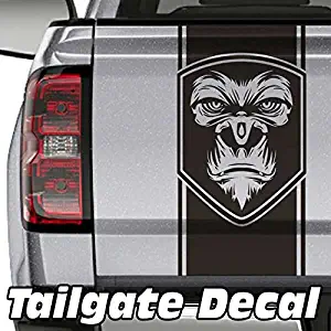 Jeepazoid SkunkMonkey - Truck Tailgate Decal - Gorilla Face Badge Universal Fit - Matte Black Sticker