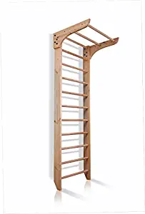 Dani Wall Bars KN-01-220, 87 in Wooden Swedish Ladder Set: Pull Up Bars for Training and Physical Therapy - Used in Homes, Gyms, Clinic, and Schools