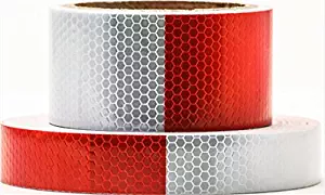 Red White Honeycomb reflective tape 1"X4yard-Waterproof self-adhesive trailer reflector tape-reflective tape for trucks,trailers,car,Warning Caution Conspicuity Tape Cinta reflectante
