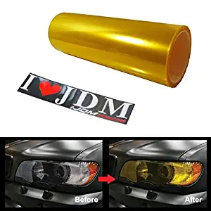 iJDMTOY 12 by 48 inches Self Adhesive JDM Golden Yellow Headlights or Fog Lights Tint Vinyl Film