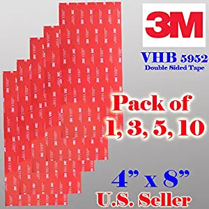 3m VHB 4" X8" Double Sided Foam Adhesive Sheet Tape 5952 Automotive Mounting Industrial Grade Very High Bond 5952 (10 Sheet 4" x 8")