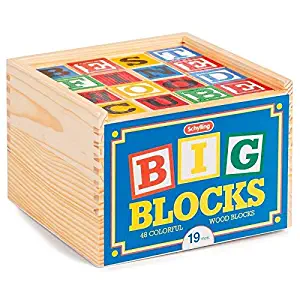 Schylling ABC Big Blocks - 48 Piece Wood Alphabet Blocks