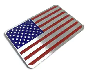 Riley Express American US Flag Decal Sticker - Emblem Made from Aluminum Alloy - Perfect for Any Vehicle, Truck, car, Motorcycle, RV, Scooter, or SUV 3.25” x 2”