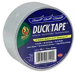 Duck Brand 528183 Removable Duct Tape, 1.88-Inch by 10-Yard, Single Roll, White