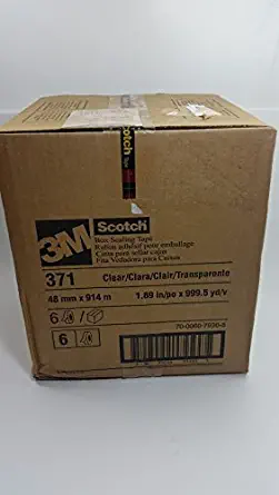 3M (371) Box Sealing Tape 371 Clear, 48 mm x 914 m [You are purchasing the Min order quantity which is 6 Rolls]
