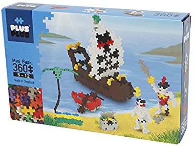 PLUS PLUS - Instructed Play Set - 360 Piece Pirates - Construction Building Stem Toy, Interlocking Mini Puzzle Blocks for Kids