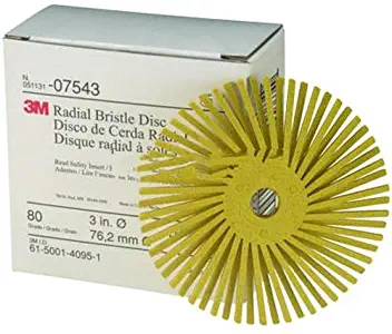 3M 7543 3" Scotch-Brite Radial Bristle Discs, 80 Grade, Medium, Yellow