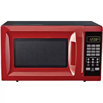 700W Kitchen timer/clock Output Microwave Oven 0.7 cu ft, Red