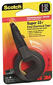 Scotch 194NA Super 33+ Vinyl Electrical Tape w/Dispenser, 1/2-Inch x 5.5yds, Black