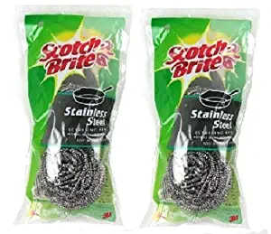 3M Scotch-Brite Stainless Steel Scouring Pad, 2 Pads, 2 Piece
