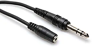 Hosa MHE-310 3.5 mm TRS to 1/4" TRS Headphone Adaptor Cable, 10 Feet