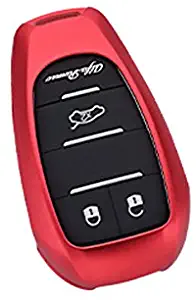 Royalfox(TM) Luxury Aircraft Aluminum Smart 3 Buttons car Key Fob case Cover for Alfa Romeo Giulia Stelvio 4c Mito Giulietta 2017+ (red)