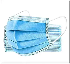 SAFE-T-MASK 3-PLY Disposable mask with ear loops, Breathable Non-woven Dust Filter Face Mask, Breathable and Comfortable for Dust, Pollen Allergens 20 Pack