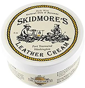 Skidmore’s Original Leather Cream | 100% Natural Non Toxic Water Repellent Formula is a Cleaner and Conditioner | Repair a Horse Saddle, Riding Boots, Jacket, Gloves, Chaps, Shoes, Belt | 6 Oz