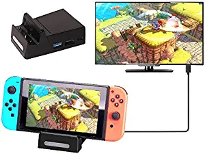 Switch Dock Portable Mini Switch Docking Station Replacement for Nintendo Switch Dock with HDMI Adapter and USB 3.0 Port