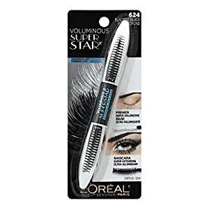 L'Oreal Paris Voluminous Superstar Waterproof Mascara, Blackest Black [624] 0.40 oz