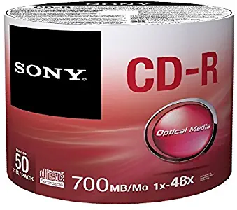 Sony 50CDQ80SP CD-R Data Recordable Media - 50 Pack Spindle