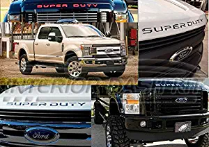 Front Hood Chrome Emblem Reflective Raised Logo Set for Super Duty 2020 2021 2022 Ford F-250 F250 F-350 F350