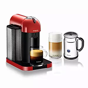 Nespresso A+GCA1-US-RE-NE VertuoLine Coffee and Espresso Maker with Aeroccino Plus Milk Frother, Red (Discontinued Model)