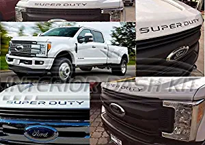 Exterior Front Hood Inserts Letters Emblem Trim Set Logo Indentation for 2020 2021 2022 Super Duty Ford F-250 F250 F-350 F350 F-450 F450