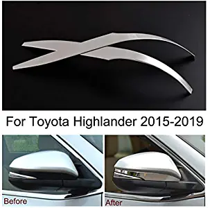 Yingchi-Car / 2Pcs Car Chrome Rearview Side Mirror Cover Trim Strip for Toyota Highlander 2015-2016 2017 2018 2019